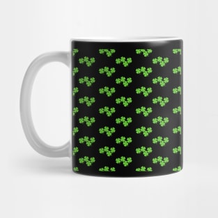 Four Leaf Clover Pattern in Black Mug